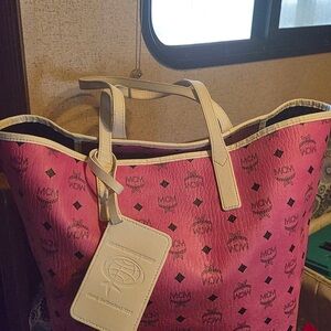 MCM Pink and Cream Tote Bag
